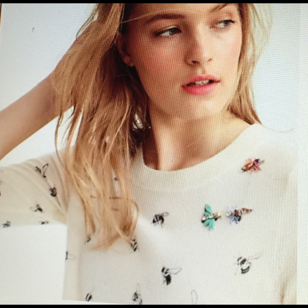 JCrew Tippi Embellished Bee Sweater NWOT